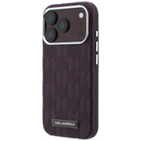 Karl Lagerfeld iPhone 17 Pro/iPhone 18 Pro Cover Grained Mono Resin Logo Burgundy