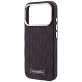 Karl Lagerfeld iPhone 17 Pro/iPhone 18 Pro Cover Grained Mono Resin Logo Burgundy