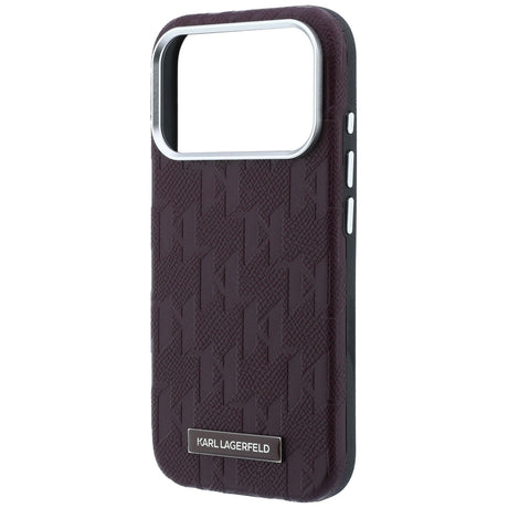 Karl Lagerfeld iPhone 17 Pro/iPhone 18 Pro Cover Grained Mono Resin Logo Burgundy