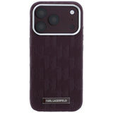 Karl Lagerfeld iPhone 17 Pro Max/iPhone 18 Pro Max Cover Grained Mono Resin Logo Burgundy