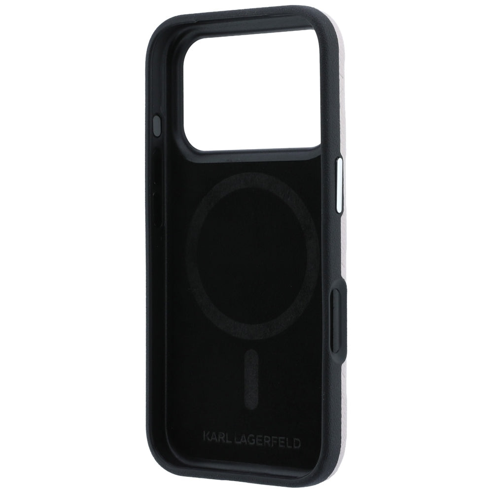 Karl Lagerfeld iPhone 17 Pro/iPhone 18 Pro Cover Grained Mono Resin Logo Lyserød
