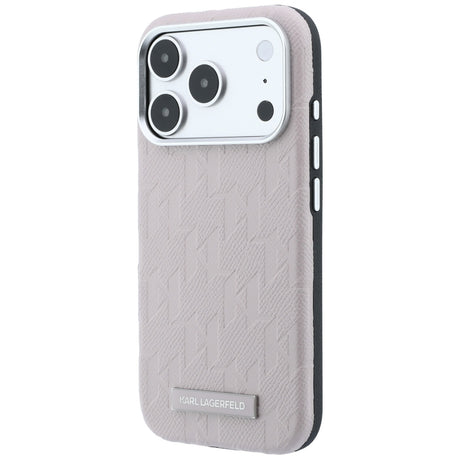 Karl Lagerfeld iPhone 17 Pro Max/iPhone 18 Pro Max Cover Grained Mono Resin Logo Lyserød