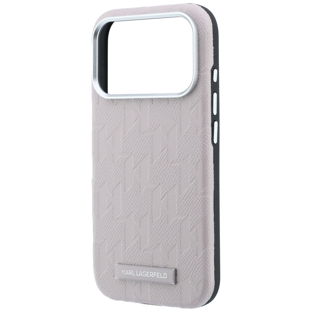 Karl Lagerfeld iPhone 17 Pro Max/iPhone 18 Pro Max Cover Grained Mono Resin Logo Lyserød