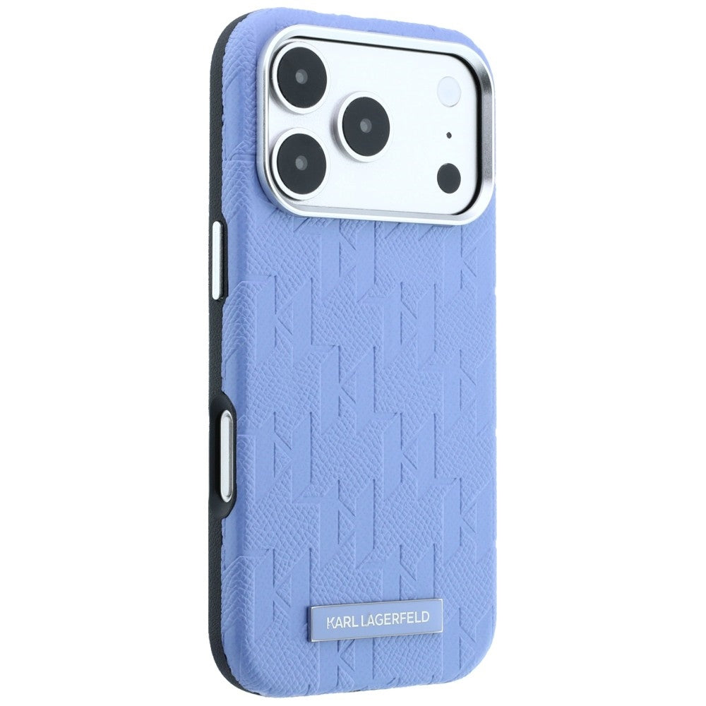 Karl Lagerfeld iPhone 17 Pro/iPhone 18 Pro Cover Grained Mono Resin Logo Blå