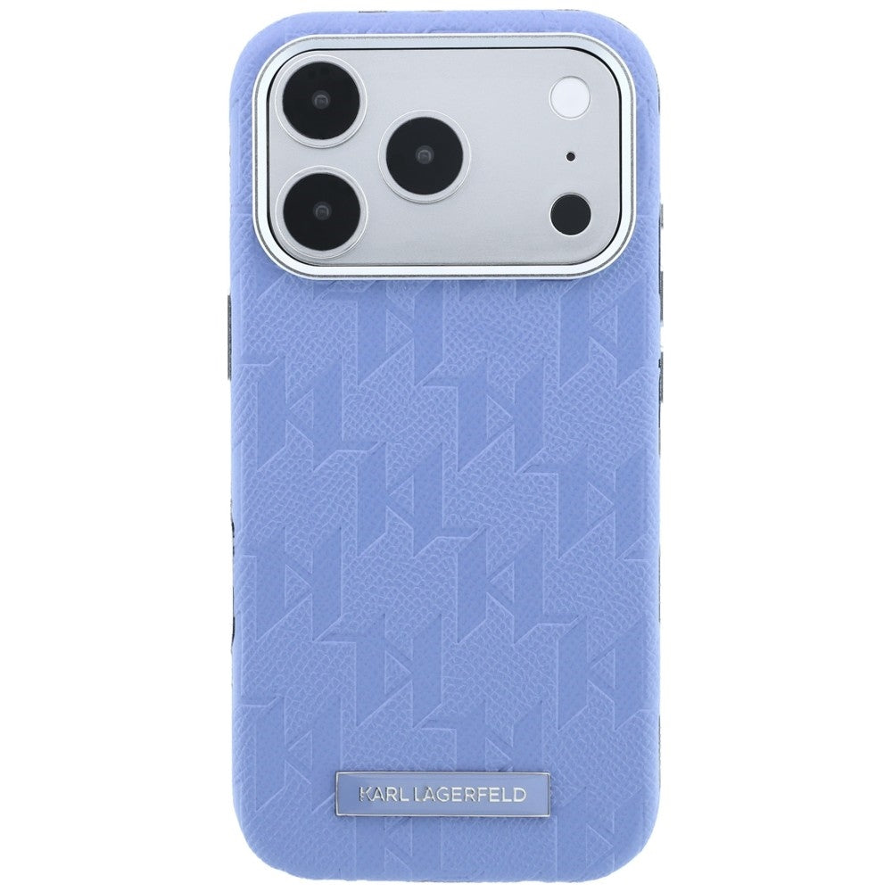 Karl Lagerfeld iPhone 17 Pro Max/iPhone 18 Pro Max Cover Grained Mono Resin Logo Blå