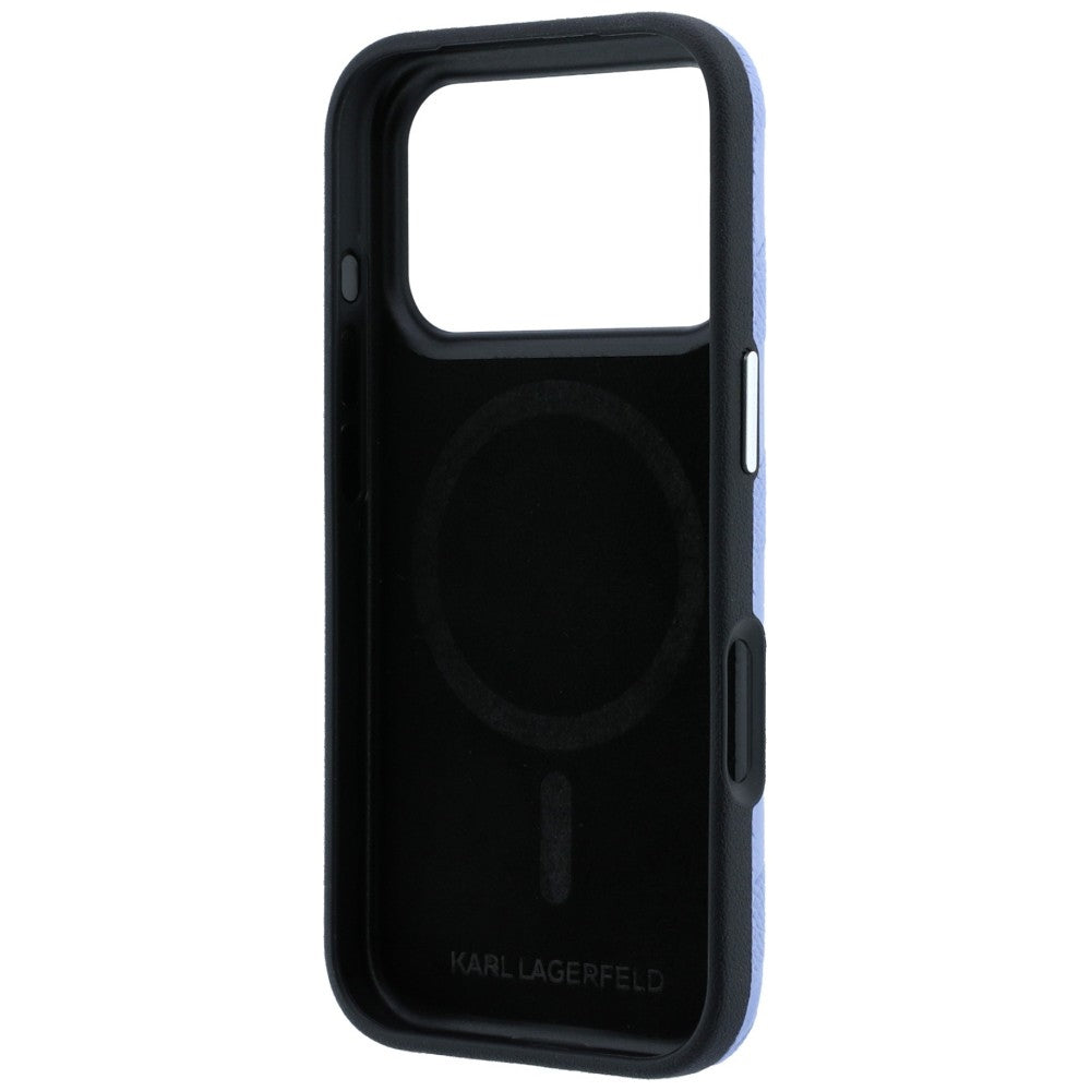 Karl Lagerfeld iPhone 17 Pro Max/iPhone 18 Pro Max Cover Grained Mono Resin Logo Blå