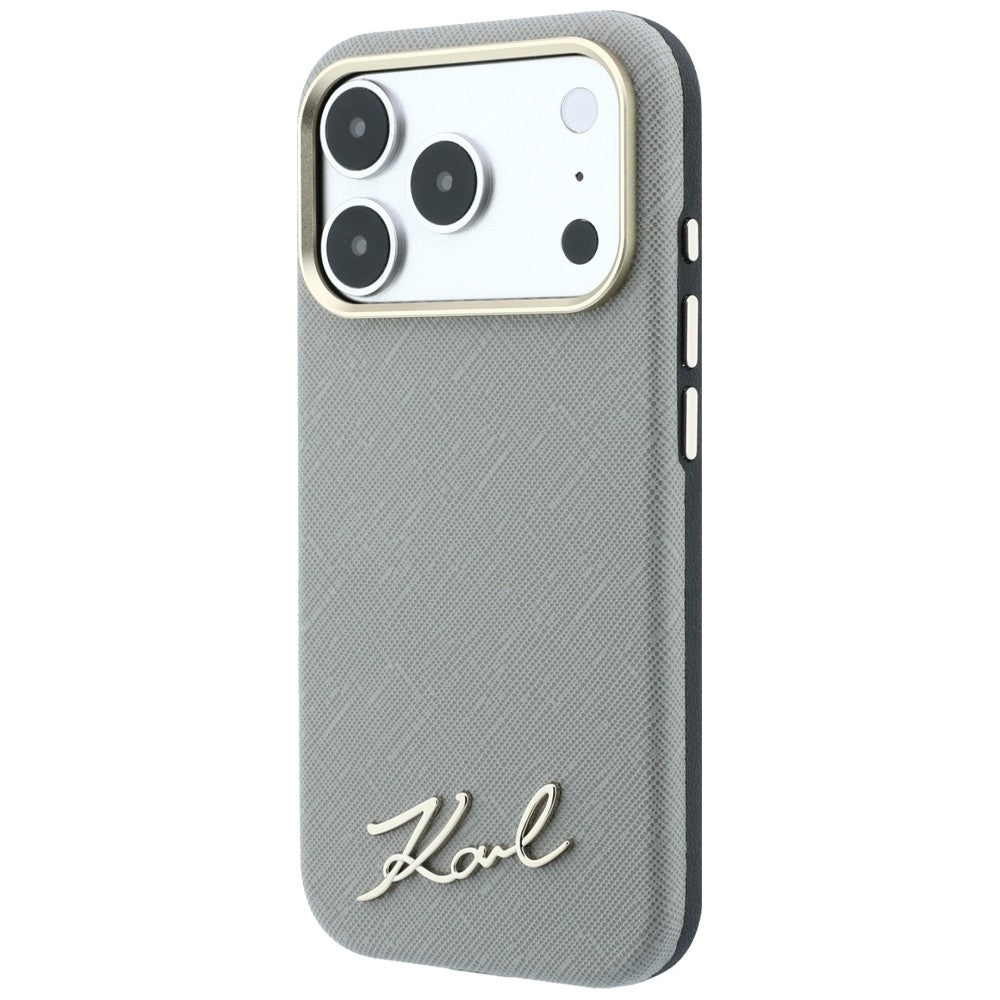 Karl Lagerfeld iPhone 17 Pro Max/iPhone 18 Pro Max Cover Saffiano Script Logo Beige