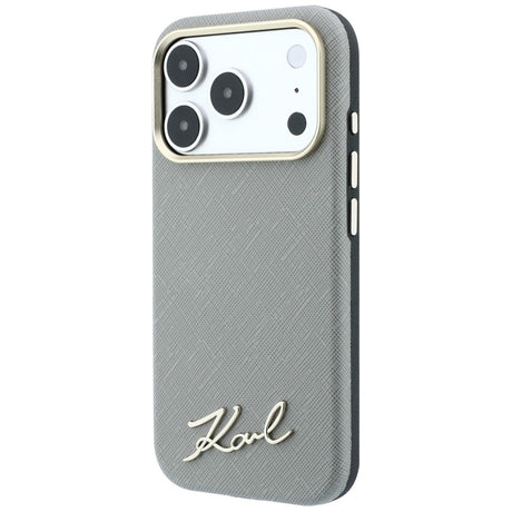Karl Lagerfeld iPhone 17 Pro Max/iPhone 18 Pro Max Cover Saffiano Script Logo Beige