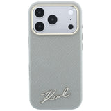 Karl Lagerfeld iPhone 17 Pro Max/iPhone 18 Pro Max Cover Saffiano Script Logo Beige
