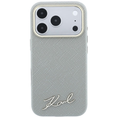 Karl Lagerfeld iPhone 17 Pro Max/iPhone 18 Pro Max Cover Saffiano Script Logo Beige