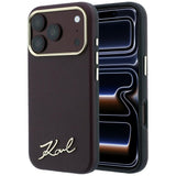 Karl Lagerfeld iPhone 17 Pro/iPhone 18 Pro Cover Saffiano Script Logo Burgundy
