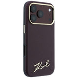 Karl Lagerfeld iPhone 17 Pro/iPhone 18 Pro Cover Saffiano Script Logo Burgundy