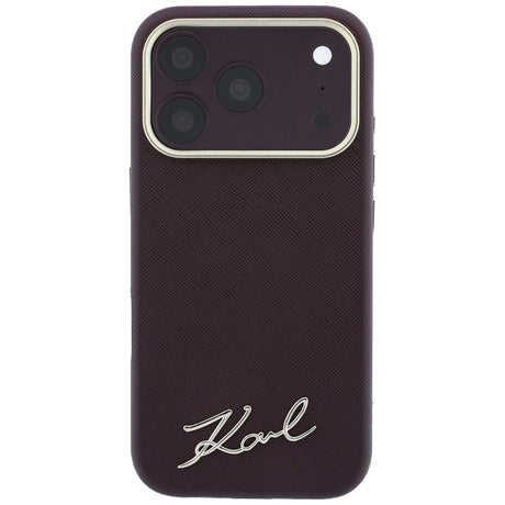 Karl Lagerfeld iPhone 17 Pro Max/iPhone 18 Pro Max Cover Saffiano Script Logo Burgundy