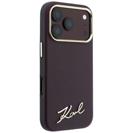 Karl Lagerfeld iPhone 17 Pro Max/iPhone 18 Pro Max Cover Saffiano Script Logo Burgundy
