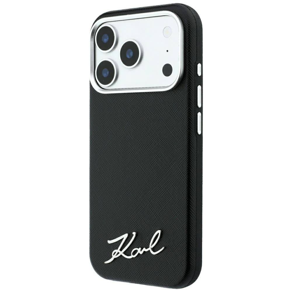 Karl Lagerfeld iPhone 17 Pro Max/iPhone 18 Pro Max Cover Saffiano Script Logo Sort