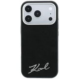 Karl Lagerfeld iPhone 17 Pro Max/iPhone 18 Pro Max Cover Saffiano Script Logo Sort