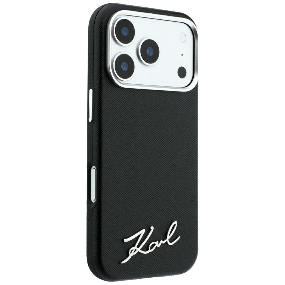 Karl Lagerfeld iPhone 17 Pro Max/iPhone 18 Pro Max Cover Saffiano Script Logo Sort