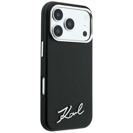 Karl Lagerfeld iPhone 17 Pro Max/iPhone 18 Pro Max Cover Saffiano Script Logo Sort