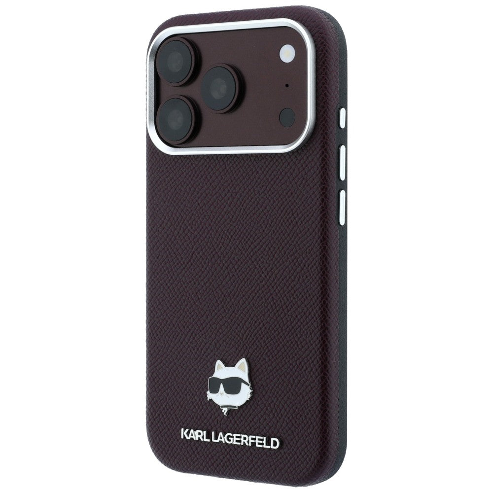 Karl Lagerfeld iPhone 17 Pro/iPhone 18 Pro Cover Grained Choupette Burgundy