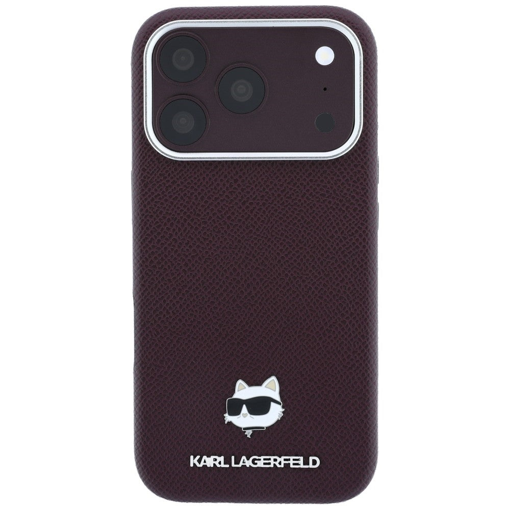 Karl Lagerfeld iPhone 17 Pro/iPhone 18 Pro Cover Grained Choupette Burgundy