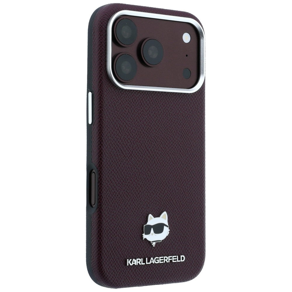 Karl Lagerfeld iPhone 17 Pro/iPhone 18 Pro Cover Grained Choupette Burgundy