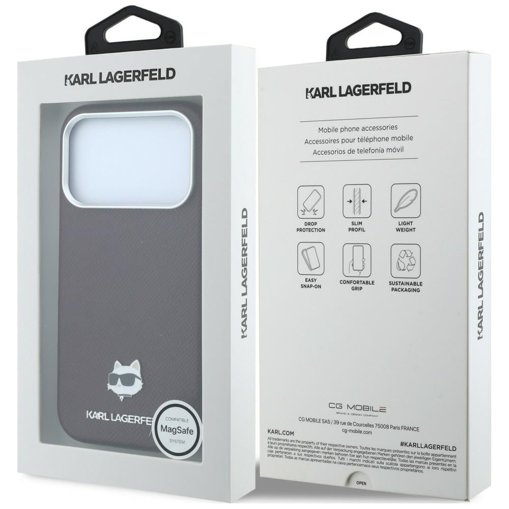 Karl Lagerfeld iPhone 17 Pro/iPhone 18 Pro Cover Grained Choupette Burgundy