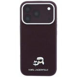 Karl Lagerfeld iPhone 17 Pro/iPhone 18 Pro Cover Grained Heads Burgundy