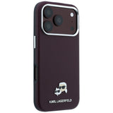Karl Lagerfeld iPhone 17 Pro/iPhone 18 Pro Cover Grained Heads Burgundy