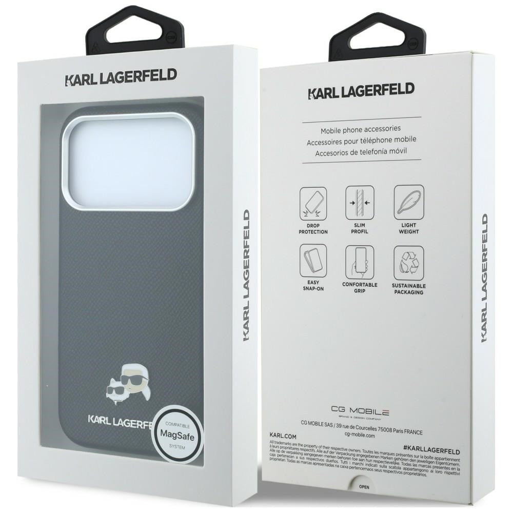 Karl Lagerfeld iPhone 17 Pro/iPhone 18 Pro Cover Grained Heads Sort