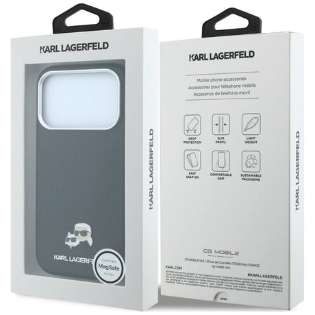 Karl Lagerfeld iPhone 17 Pro/iPhone 18 Pro Cover Grained Heads Sort