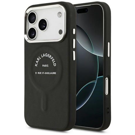 Karl Lagerfeld iPhone 17 Pro/iPhone 18 Pro Cover Embossed Ring RSG Logo Sort