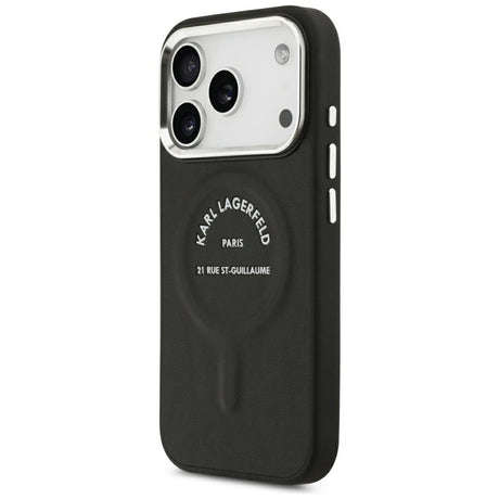 Karl Lagerfeld iPhone 17 Pro/iPhone 18 Pro Cover Embossed Ring RSG Logo Sort