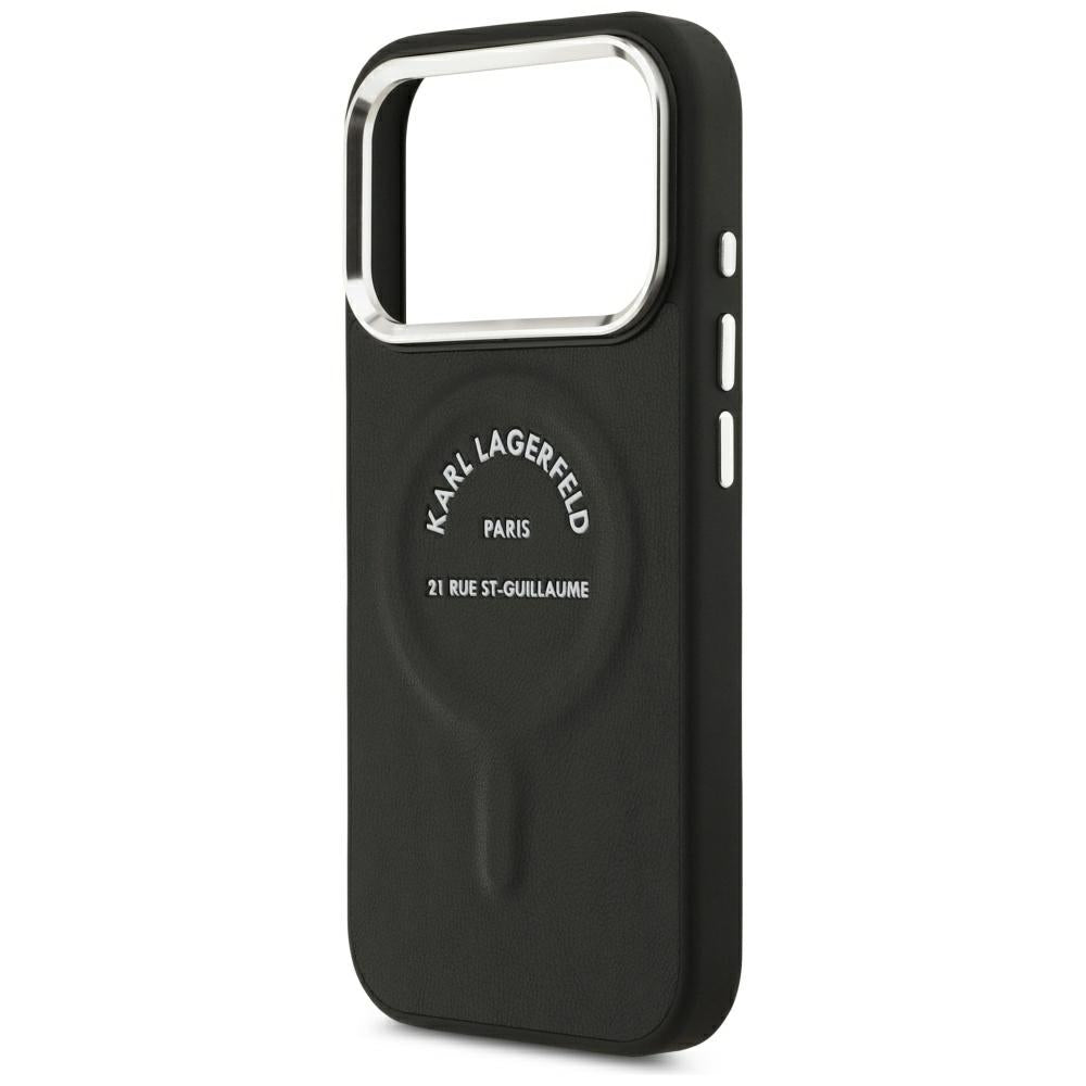 Karl Lagerfeld iPhone 17 Pro/iPhone 18 Pro Cover Embossed Ring RSG Logo Sort