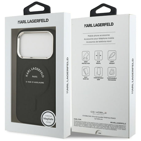 Karl Lagerfeld iPhone 17 Pro/iPhone 18 Pro Cover Embossed Ring RSG Logo Sort