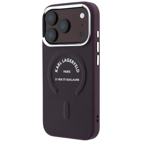 Karl Lagerfeld iPhone 17 Pro/iPhone 18 Pro Cover Embossed Ring RSG Logo Burgundy