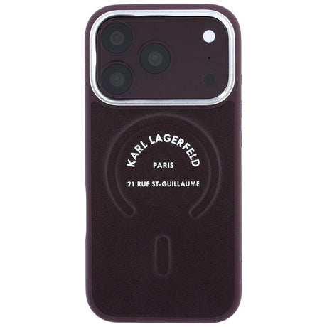 Karl Lagerfeld iPhone 17 Pro/iPhone 18 Pro Cover Embossed Ring RSG Logo Burgundy