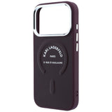 Karl Lagerfeld iPhone 17 Pro/iPhone 18 Pro Cover Embossed Ring RSG Logo Burgundy