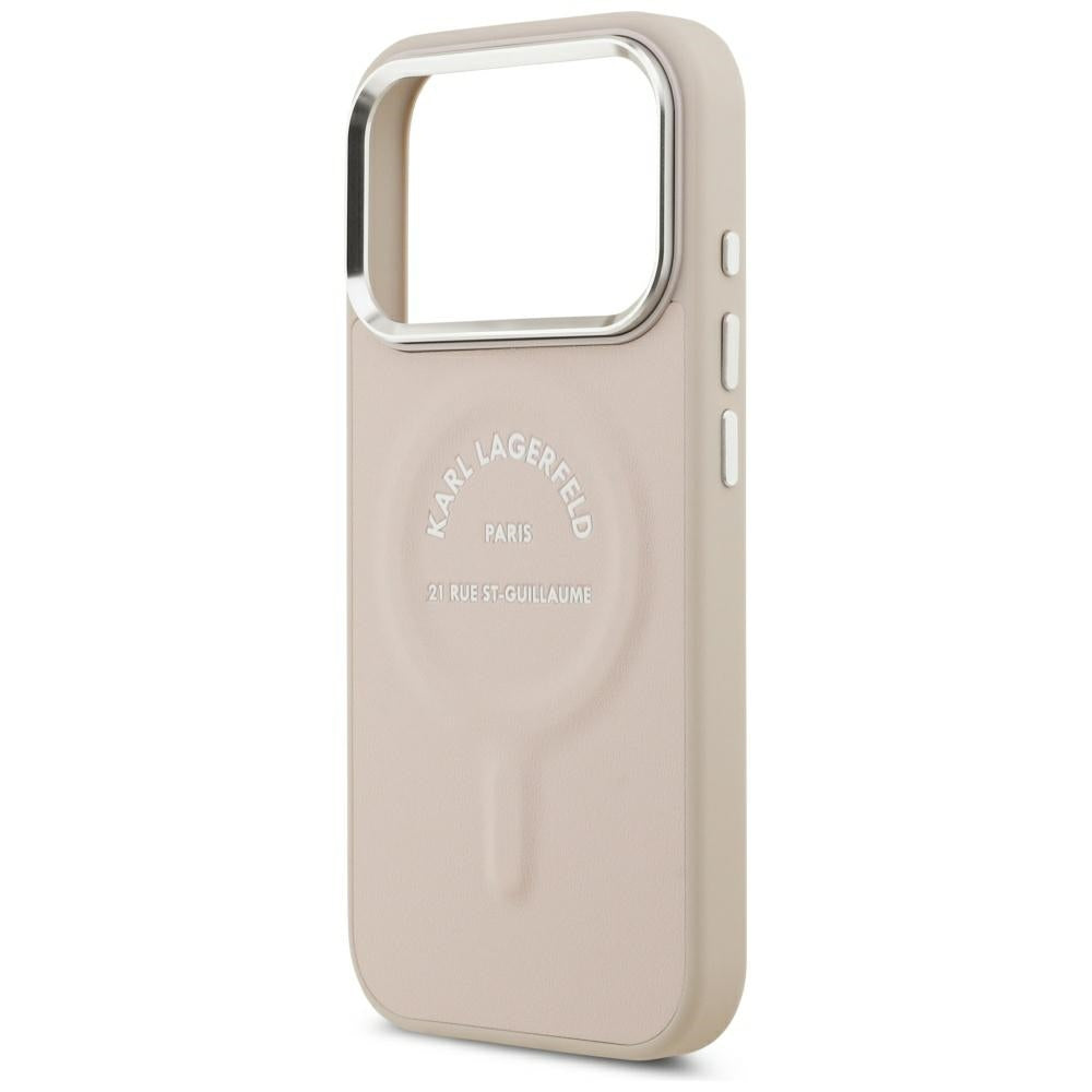 Karl Lagerfeld iPhone 17 Pro/iPhone 18 Pro Cover Embossed Ring RSG Logo Lyserød