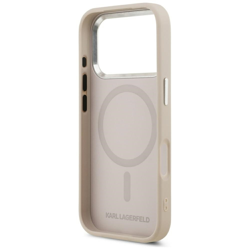 Karl Lagerfeld iPhone 17 Pro/iPhone 18 Pro Cover Embossed Ring RSG Logo Lyserød