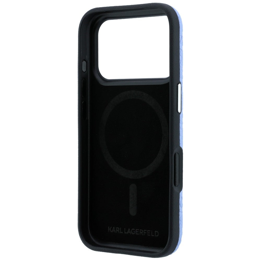 Karl Lagerfeld iPhone 17 Pro/iPhone 18 Pro Cover Grained Allover Logo Blå