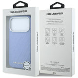 Karl Lagerfeld iPhone 17 Pro Max/iPhone 18 Pro Max Cover Grained Allover Logo Blå