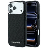 Karl Lagerfeld iPhone 17 Pro/iPhone 18 Pro Cover Grained Allover Logo Sort