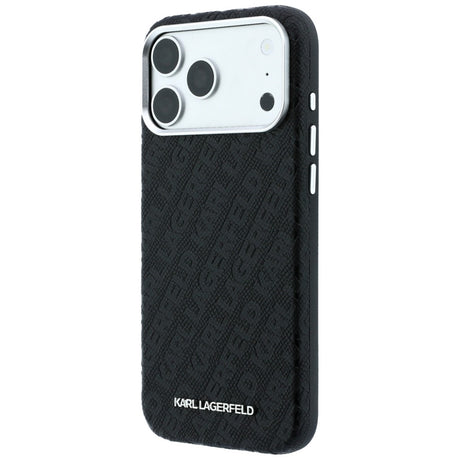 Karl Lagerfeld iPhone 17 Pro/iPhone 18 Pro Cover Grained Allover Logo Sort