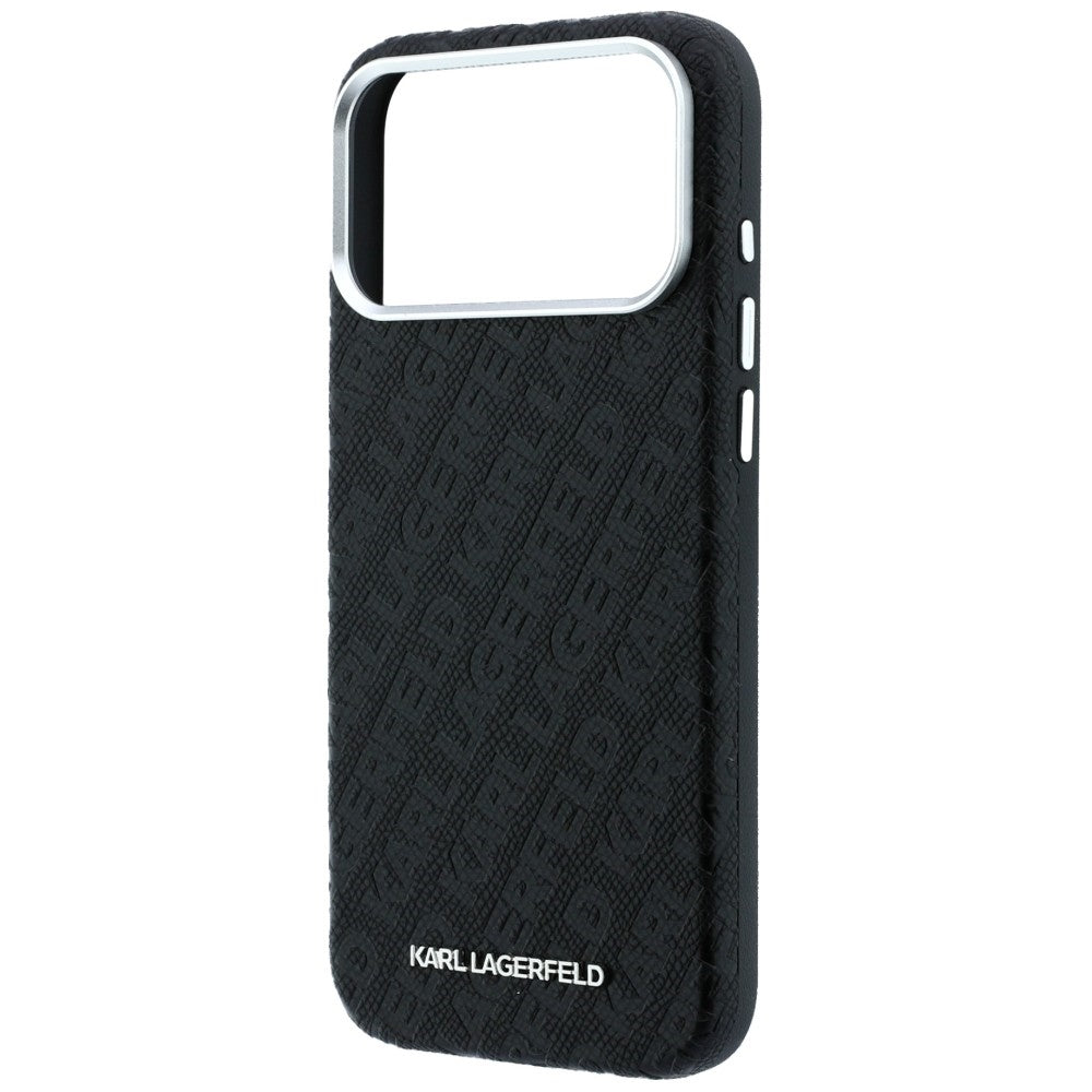 Karl Lagerfeld iPhone 17 Pro/iPhone 18 Pro Cover Grained Allover Logo Sort