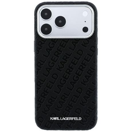 Karl Lagerfeld iPhone 17 Pro Max/iPhone 18 Pro Max Cover Grained Allover Logo Sort