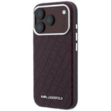Karl Lagerfeld iPhone 17 Pro/iPhone 18 Pro Cover Grained Allover Logo Burgundy