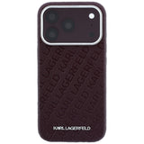 Karl Lagerfeld iPhone 17 Pro/iPhone 18 Pro Cover Grained Allover Logo Burgundy