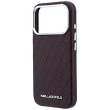 Karl Lagerfeld iPhone 17 Pro/iPhone 18 Pro Cover Grained Allover Logo Burgundy
