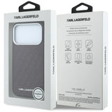 Karl Lagerfeld iPhone 17 Pro/iPhone 18 Pro Cover Grained Allover Logo Burgundy