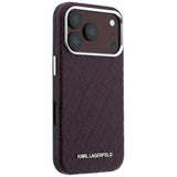 Karl Lagerfeld iPhone 17 Pro Max/iPhone 18 Pro Max Cover med præget allover-logo, bordeauxrød
